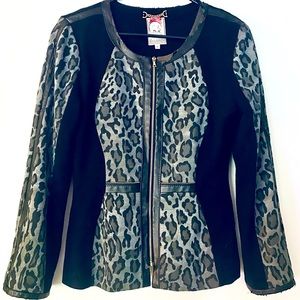 Size 8 Yoana Baraschi women’s black and leopard print jacket